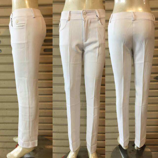 CELANA FORMAL KERJA WANITA CELANA BAHAN FORMAL PUTIH CELANA FORMAL KERJA WANITA CELANA BAHAN FORMAL PUTIH