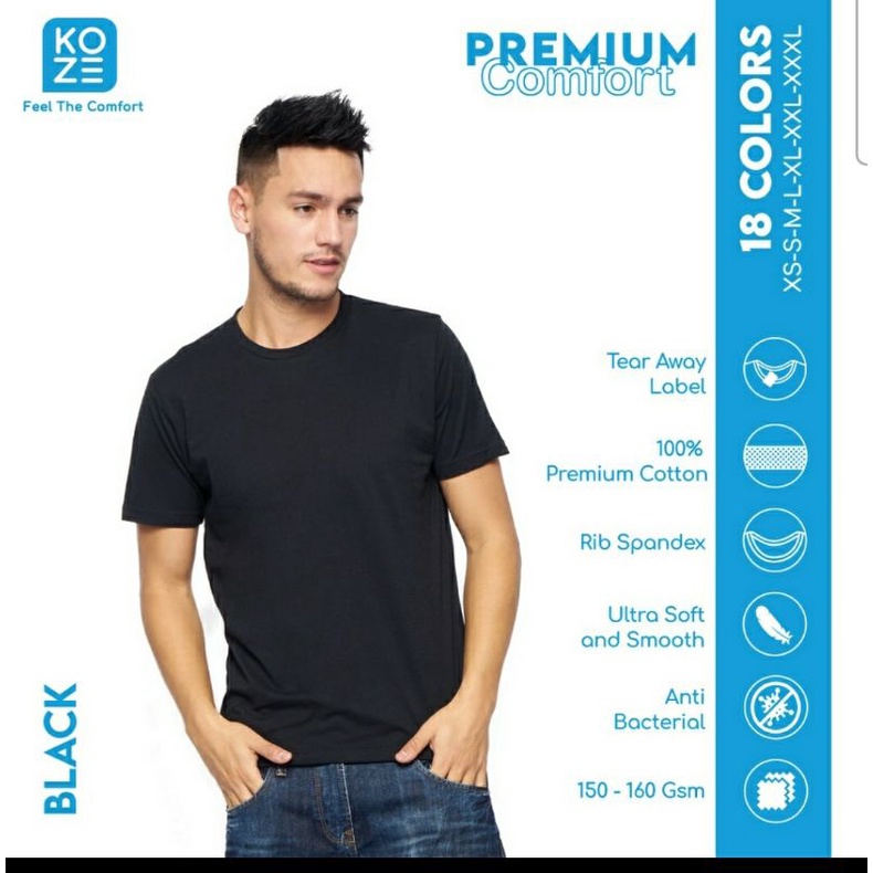 KAOS POLOS HITAM | KAOS POLOS KOZE