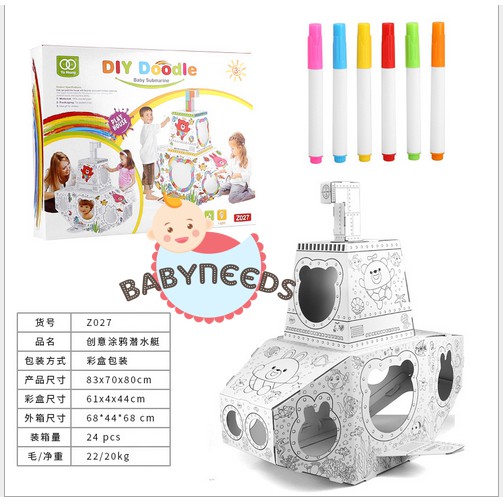 COLOURING KIDS ACIVITY PLAYHOUSE RUMAH KARDUS DIY DOODLE