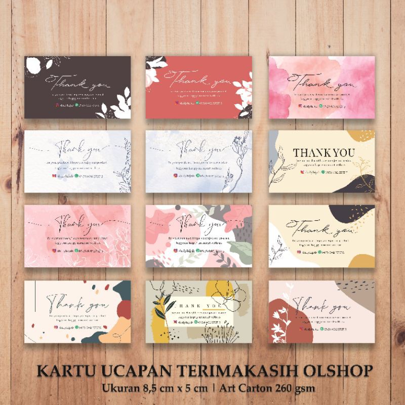 Kartu Ucapan Terimakasih Olshop Voucher Pembelian Shopee Indonesia