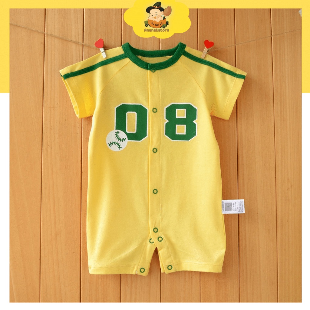 Ananakstore / Jumper bayi 0-18 bulan Motif 08 YELLOW / Jumper bayi lengan pendek / Baju bayi lucu