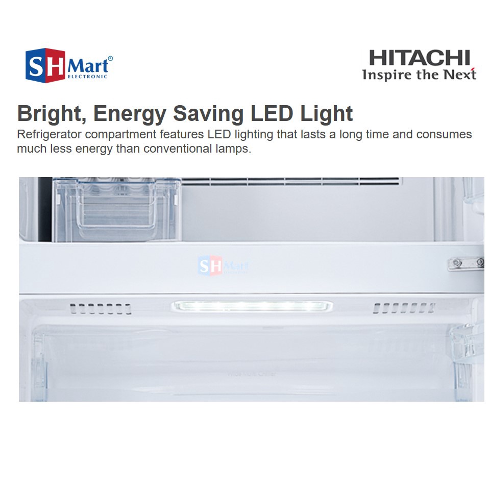 HITACHI KULKAS 2 PINTU PR-VGX48PGD9 GBK 2 Door Inverter HEMAT LISTRIK GARANSI RESMI (MEDAN)