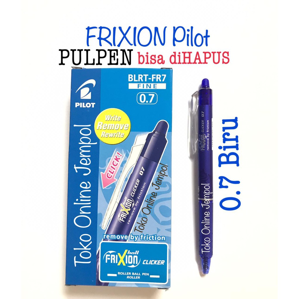 

0.7 BIRU Pulpen Frixion CLICKER Erasable bisa hapus dihapus Pilot pen pena ATK1100PL