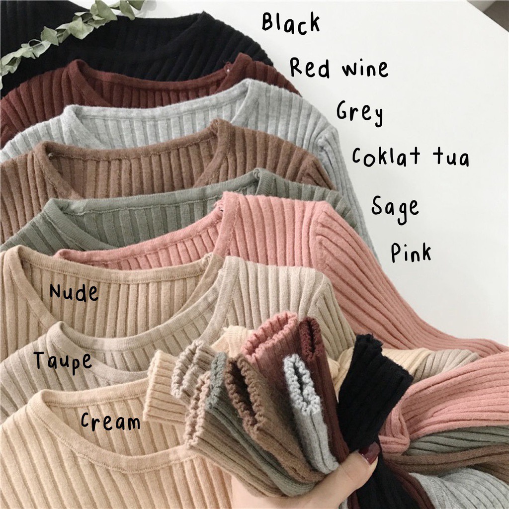 BEFAST - ZFS OOTD Wanita Sweater LELA / RJT NADFA INNER RAJUT / Pakaian Sweater Rajut / Atasan Lengan Panjang / Sweater Rajut Polos / Fashion Korean Style Wanita / Sweater Kekiniaan Remaja / Termurah / Trendy