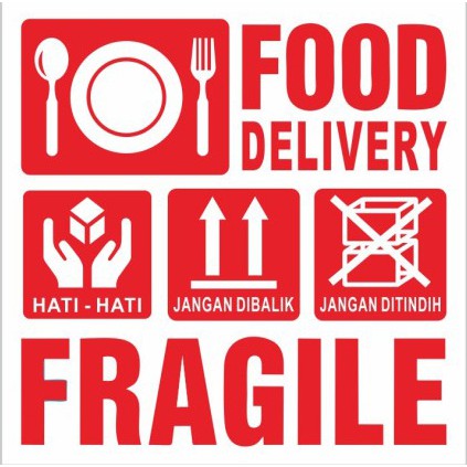 

Stiker label fragile food makanan / awas pecah belah / jangan diinjak dibanting ditumpuk