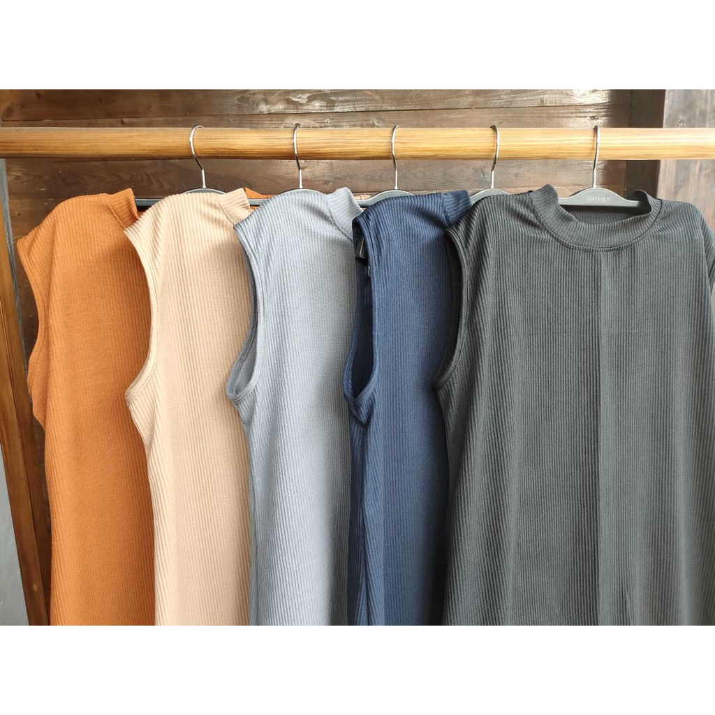 INNER DRESS RAJUT TANPA LENGAN BAHAN KNIT PREMIUM TERMURAH REAL PICT