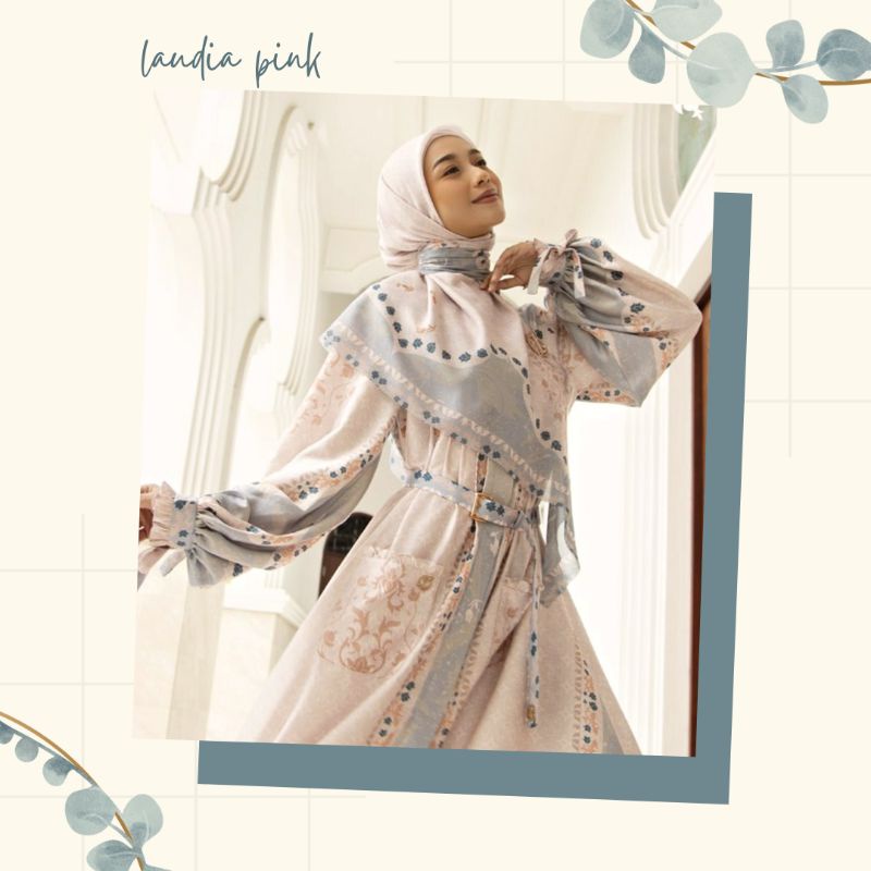 NEW JILBAB HIJAB VOAL MOTIF SYAR'I 130X130 PREMIUM SQUARE LASERCUT KERUDUNG SEGI EMPAT-LAUDIA PINK SALEM