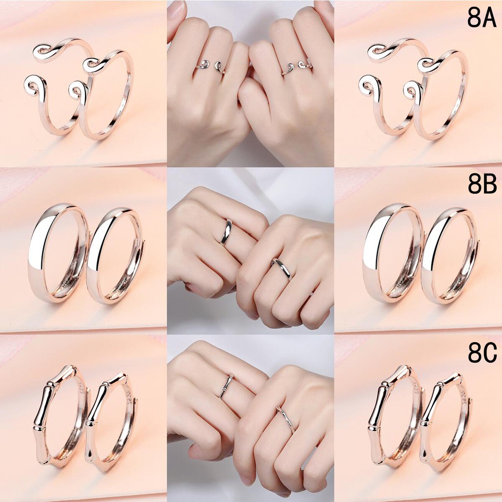 39 Desain Cincin perak Cincin couple silver 925 asli Cincin berlian Cincin yang bisa disesuaikan-8