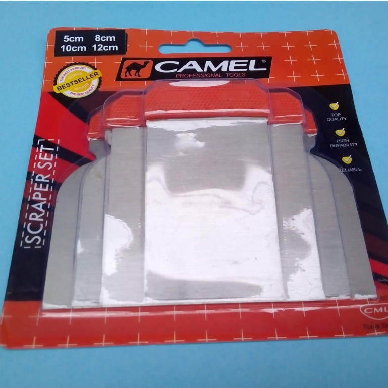 SET skrap/kape/scraper set 4 pcs camel berkualitas/KAPE SET ISI 4 pcs MURAH CML/SCRAPER PLAT SET KAPE KAPI/KEROKAN SEMEN/PERATA/ALAT PERATA/KEROKAN SEMEN