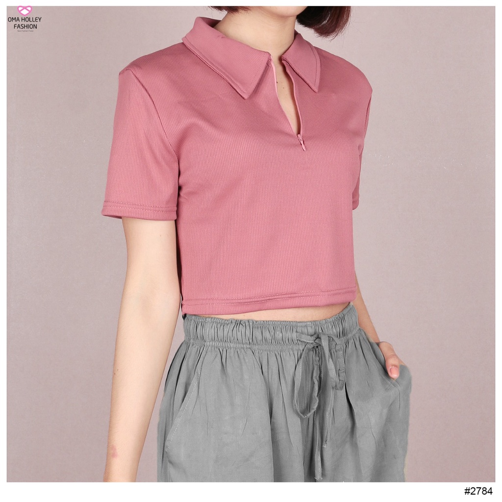 (COD) OH Fashion Yuzu Polo Top Wanita #2784