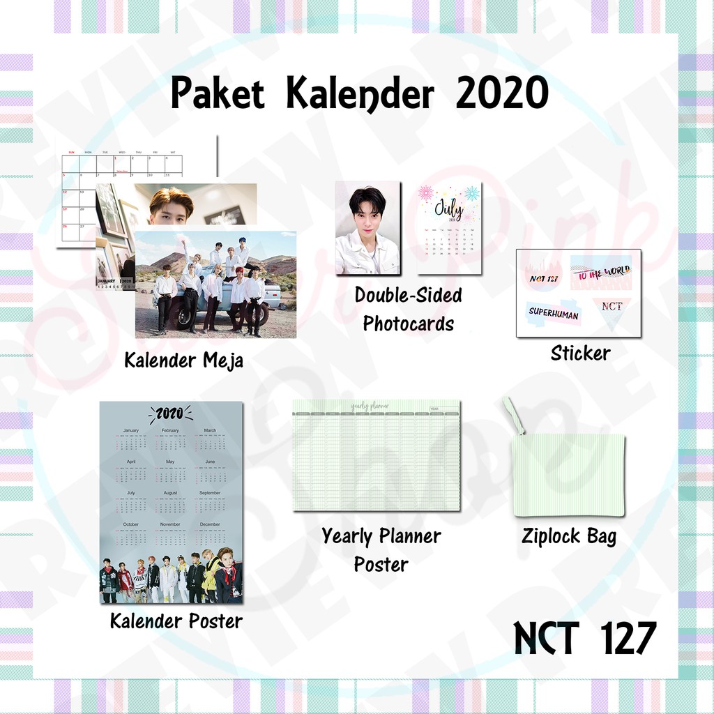 Po Paket Kalender 2020 Exo Super Junior Nct 127 Nct Dream Wayv Red Velvet