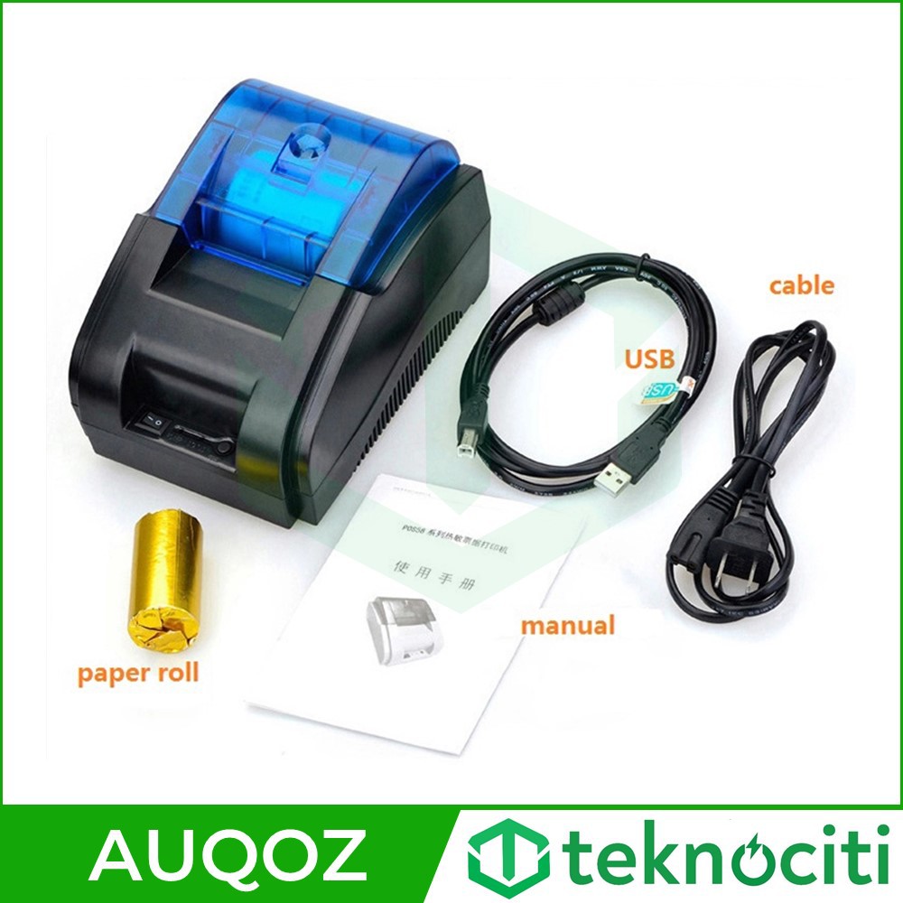 AUQOZ Mini Thermal Printer Bluetooth 58mm AQ-58D / PRJ-58D Support Panda + Moka Pos