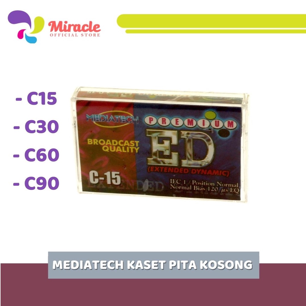Kaset pita kosong  MEDIATECH ED C15 , C30 , C60, C90, C120
