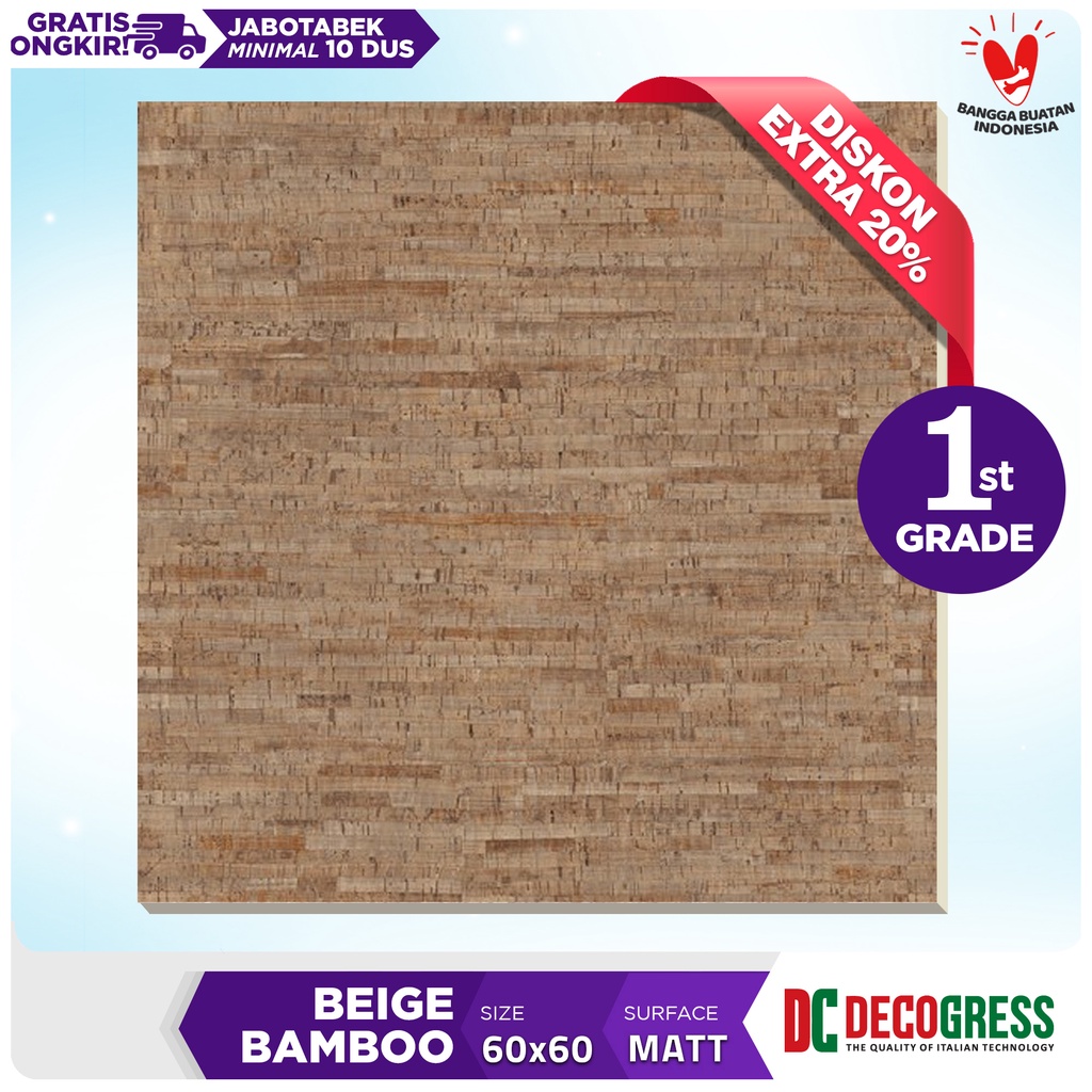 Decogress Granite tile 60x60 Brown Bamboo