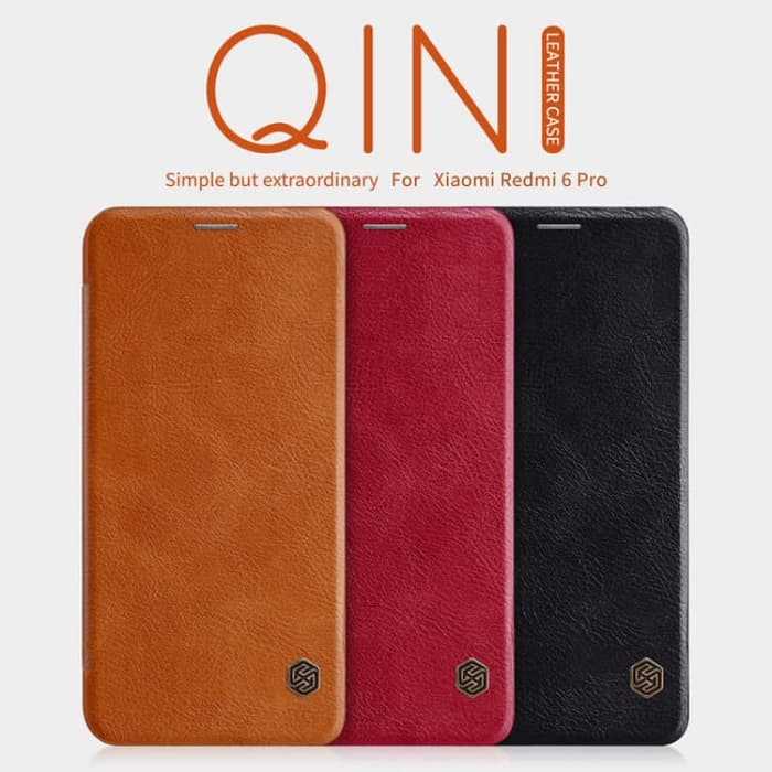 Flip Cover Xiaomi Redmi 6 Pro Nillkin Qin Leather Flip Hard Case Original