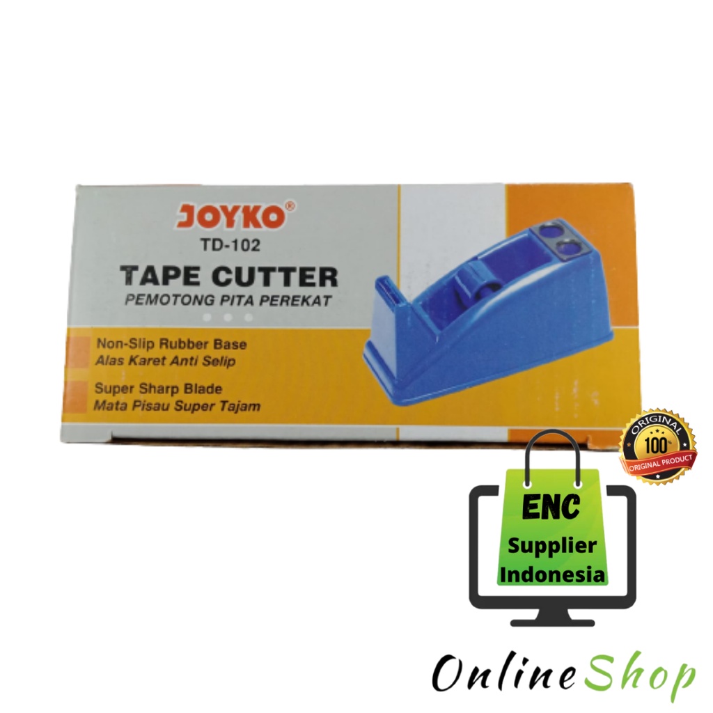 

JOYKO 1 buah tape dispenser TD-102 tempat solasi td102 lakban isolasi TD 102 tip cutter per pcs - enc.sup