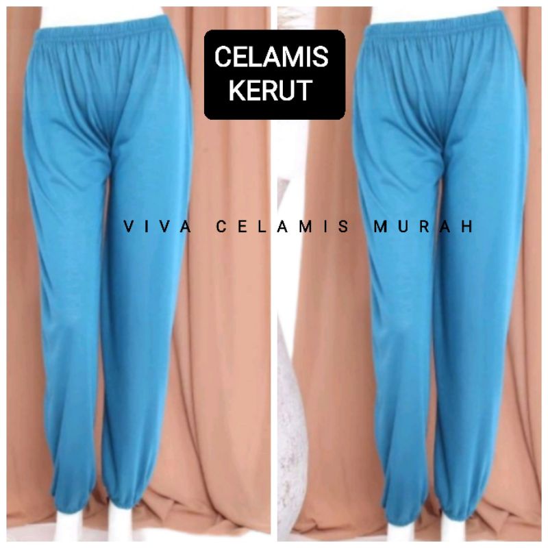 CELAMIS KERUT - Celana Tidur - Celana Panjang - Celana Snatai - Kaos Rayon  Adem Lembut Nyaman dipakai