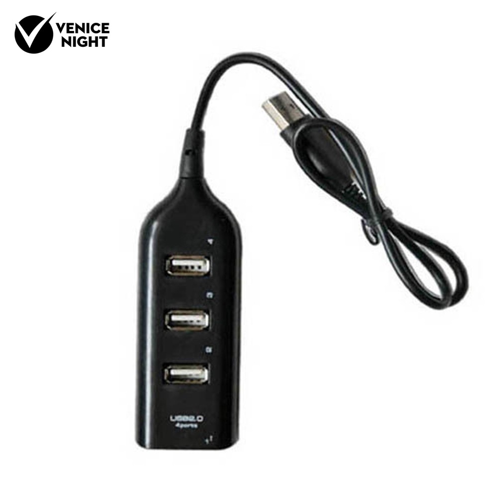 Hub Splitter 4 Port Usb 2.0 Kecepatan Tinggi Warna Hitam Multifungsi Untuk Pc