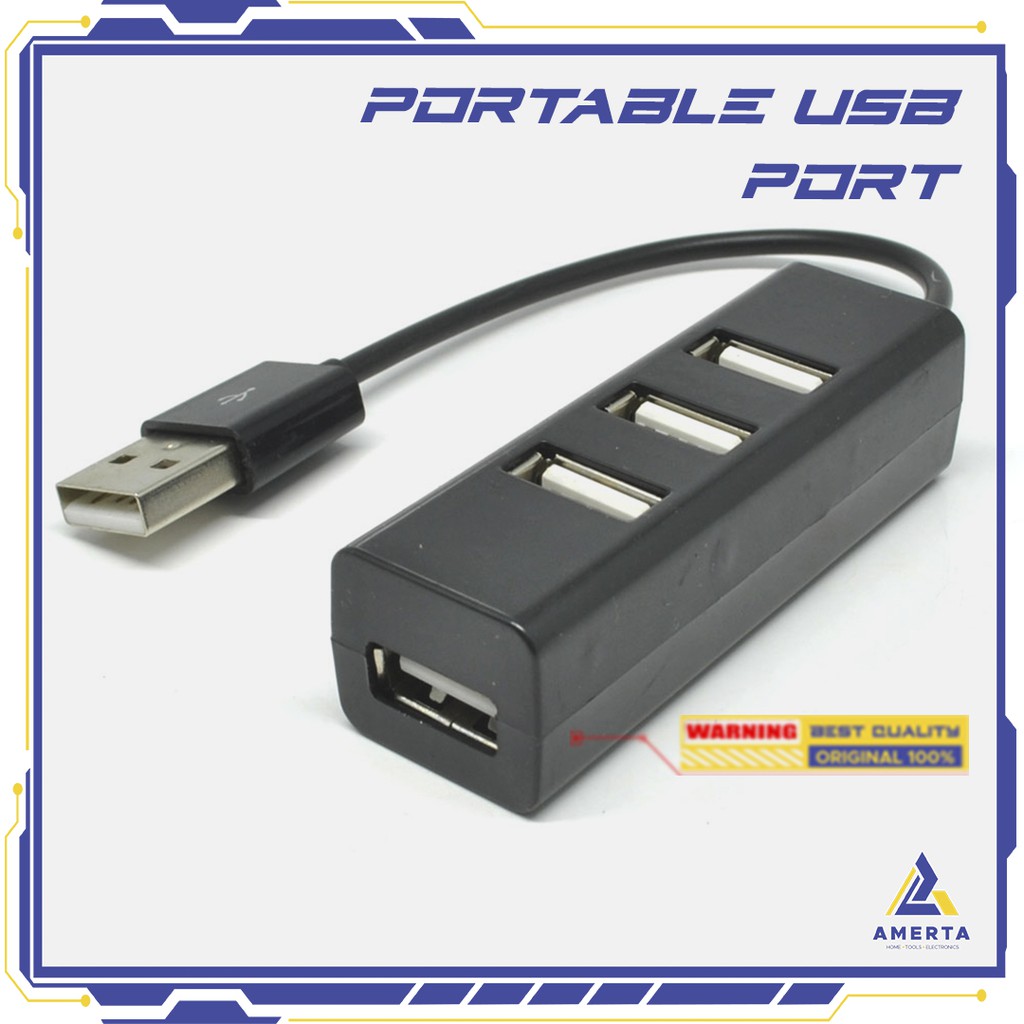 USB Hub 4 Port Kabel Adaptor Panjang USB Portable Mini Kabel Konektor Komputer