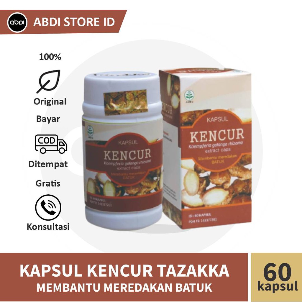 

Kapsul Kencur Tazakka Obat Herbal Batuk Berdahak Meredakan Tenggorokan