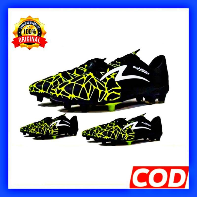 Sepatu Bola Specs Spyder Fg Shoes Sepak Bola Premium Hitam Stabilitas warna hijau laba-laba original