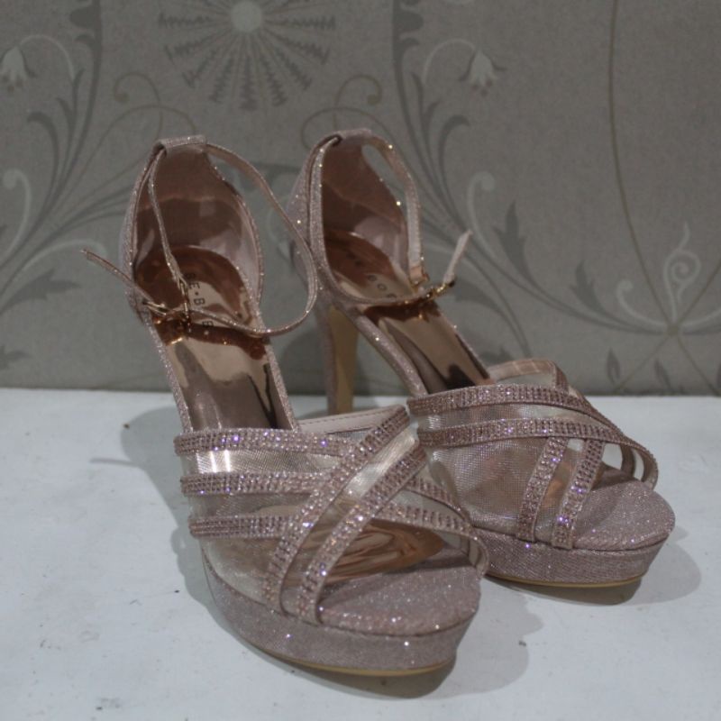 SEPATU PESTA ROSE GOLD | BARU | HEELS | BE-BOB