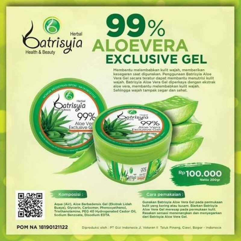 

Atma_Store // Aloe Vera Gell Batrisyia Herbal // Aloevera Gell // Lidah Buaya