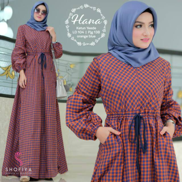 Dress Kotak Katun Yeede Hana Ori Shofiya
