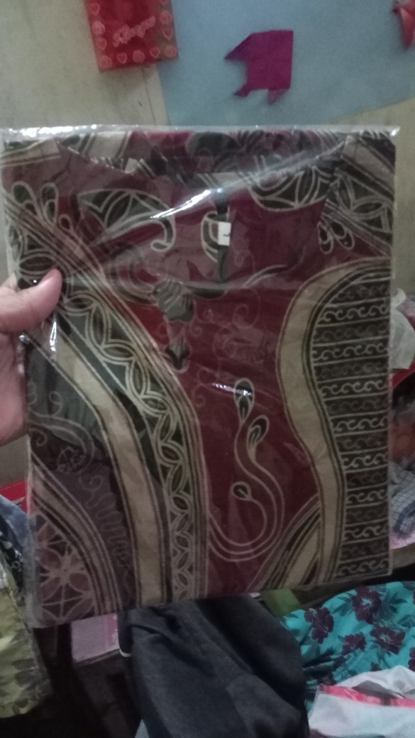 Batik Couple Keluarga Sania Ruffle Ori Ndoro Jowi Dnt Motif Banyu Mili Merah Marun Termurah Shopee