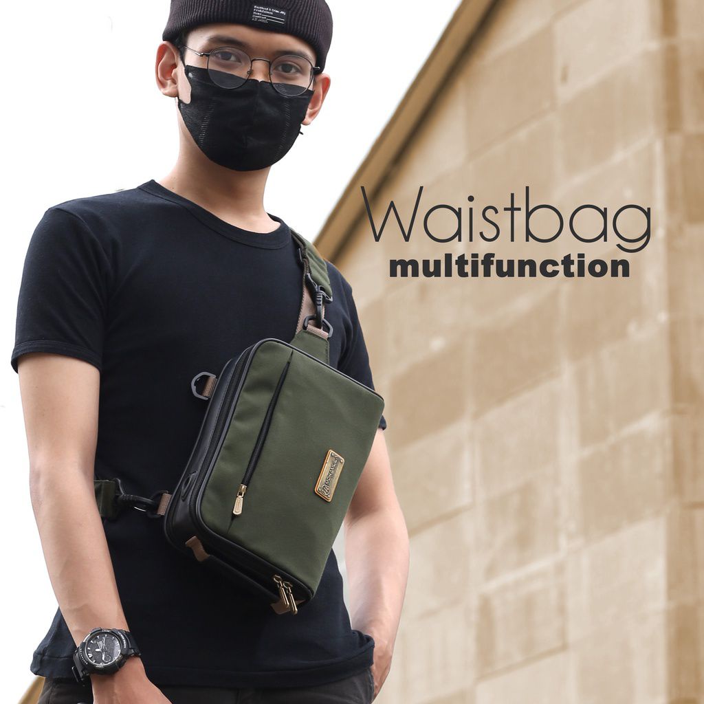 Tas Pinggang Pria Multifungsi Waistbag Chestbag Slingbag  - Eclipse Men Mokamula