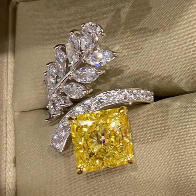 Cincin Sterling Silver 925 Hias Kristal Kubik Zirconia AAA Mewah Berkilau Untuk Wanita