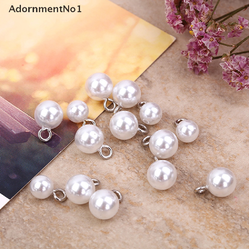 (AdornmentNo1) 50 Pcs Liontin Mutiara Imitasi Untuk Membuat Perhiasan DIY