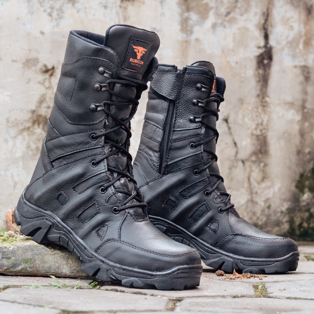 SEPATU PDL NINJA SWAT RUBTRACK RUBICON TACTICAL BOOTS KULIT ASLI PROYEK KERJA SAFETY DIJAMIN KULIT ASLI SEPATU SWAT