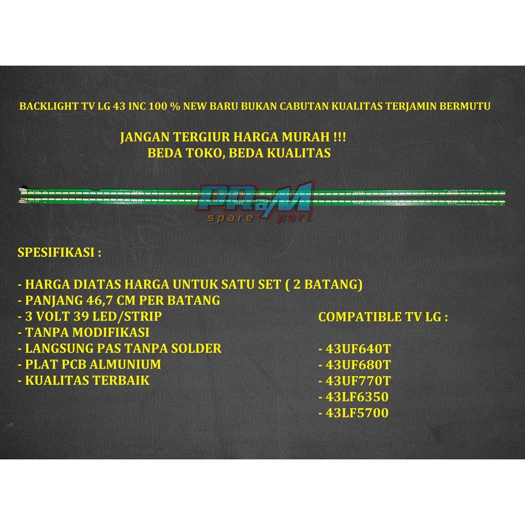 Backlight Led Tv LG 43 INC 43UF640T Lampu Tv LG BL 43UF640 43UF640 T 43UF680 T 43UF770 T 43LF6350 43