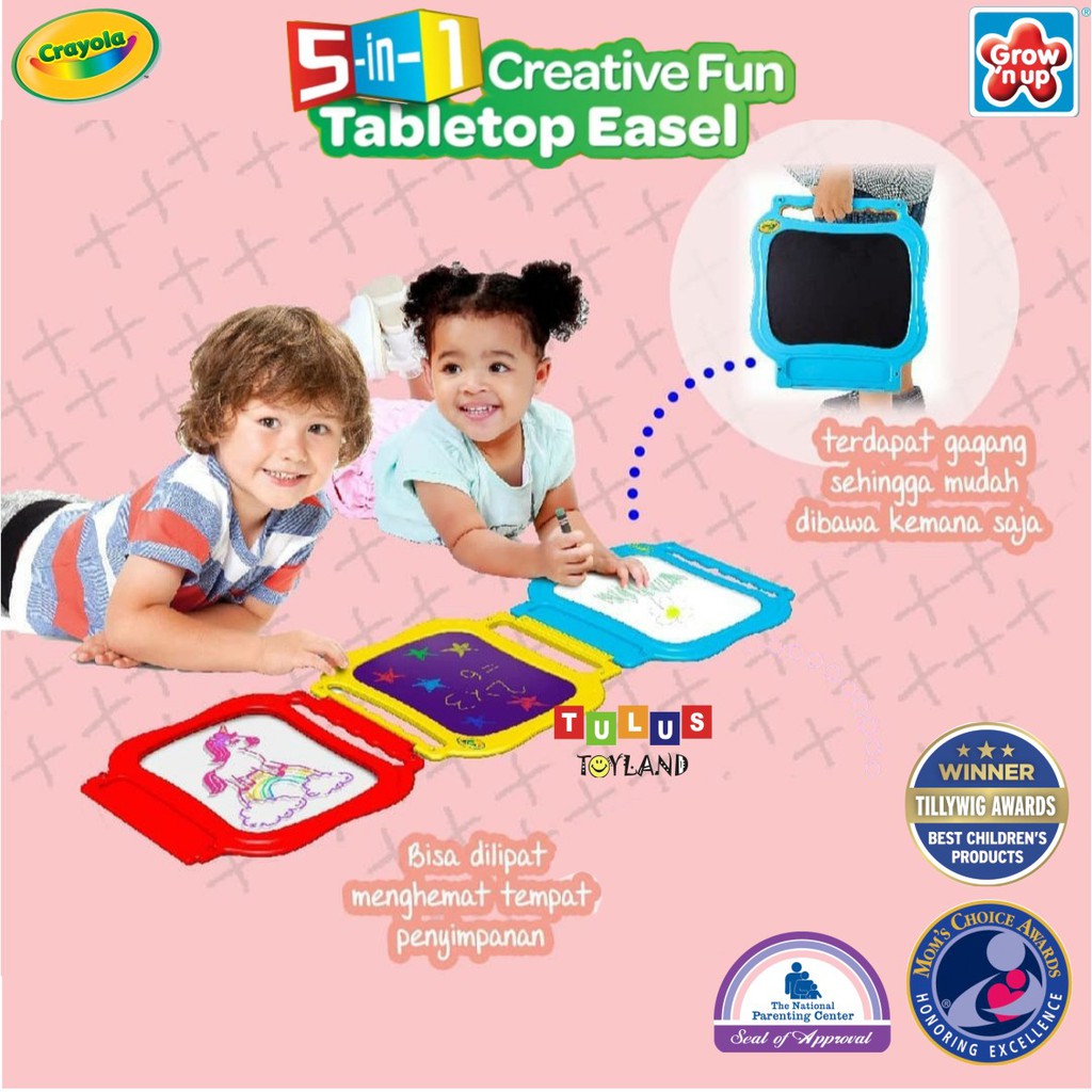 Papan tulis anak Crayola 5 in 1 Creative Fun Tabletop Easel 5in1 meja gambar portable table edukatif