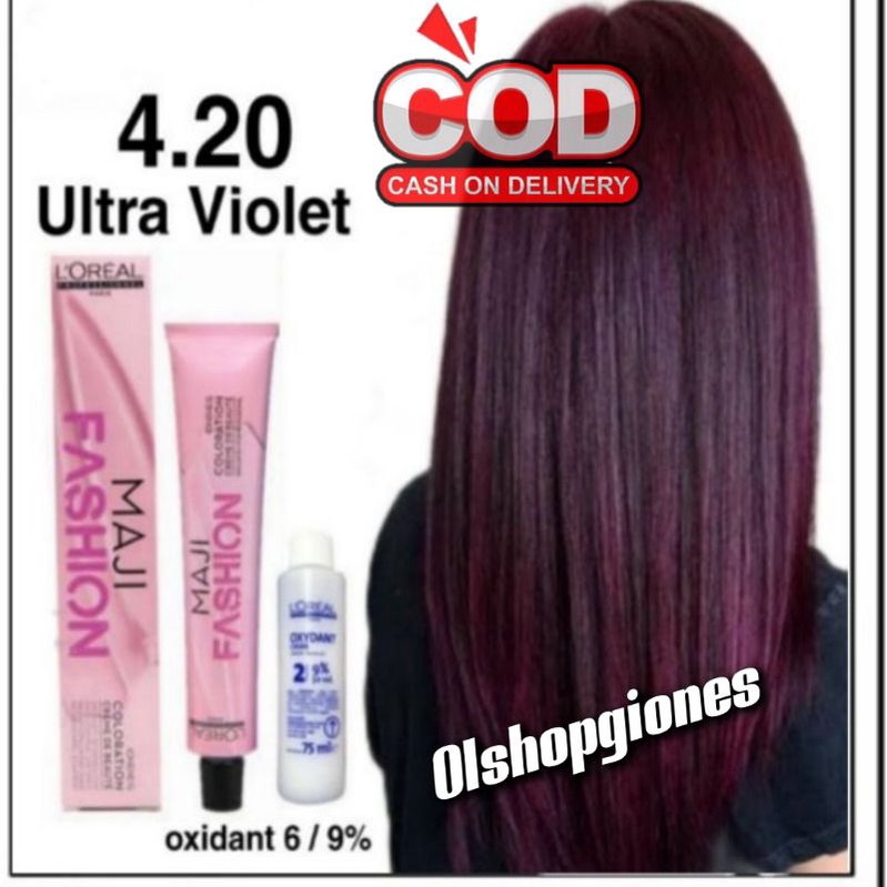 Loreal MajiFashion 4.20 Cat rambut L'oreal + oxydant campuran 6% / 9%