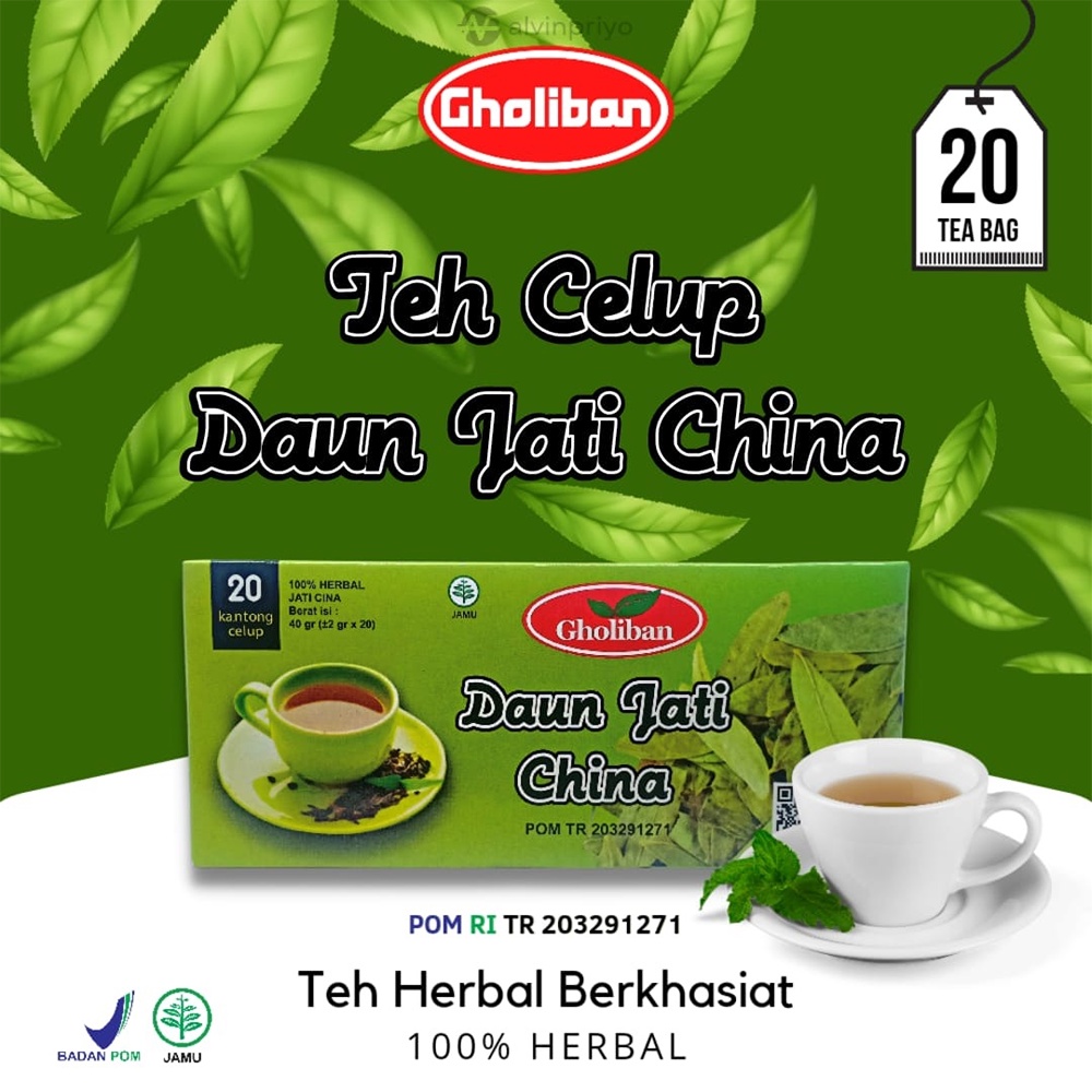 

Teh Celup Daun Jati Cina Gholiban isi 20