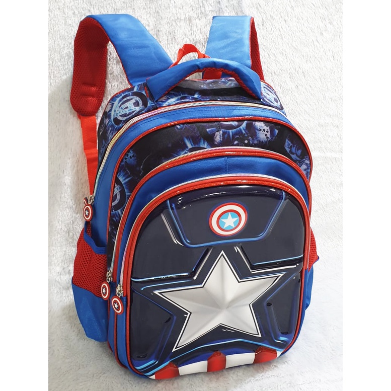 TAS RANSEL ANAK LAKI LAKI SEKOLAH SD KARAKTER SUPER JAGOAN ANAK LAKI LAKI GLOSSY / EMBOS DINO DINOSOURUS 3Res TIMBUL( Alucard - OSH 16&quot;  )