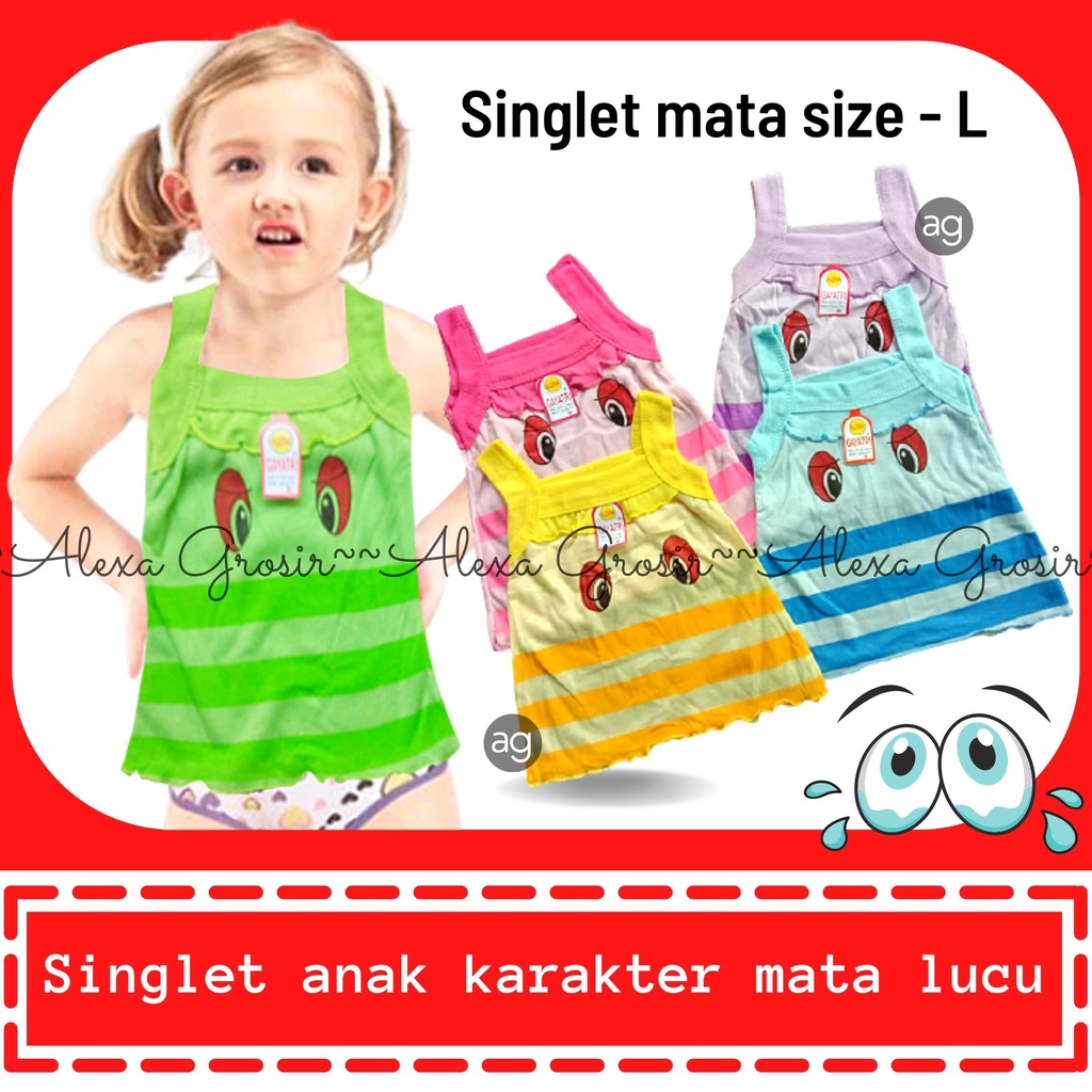 SINGLET ANAK PEREMPUAN 1-2 TAHUN MOTIF Mata size L