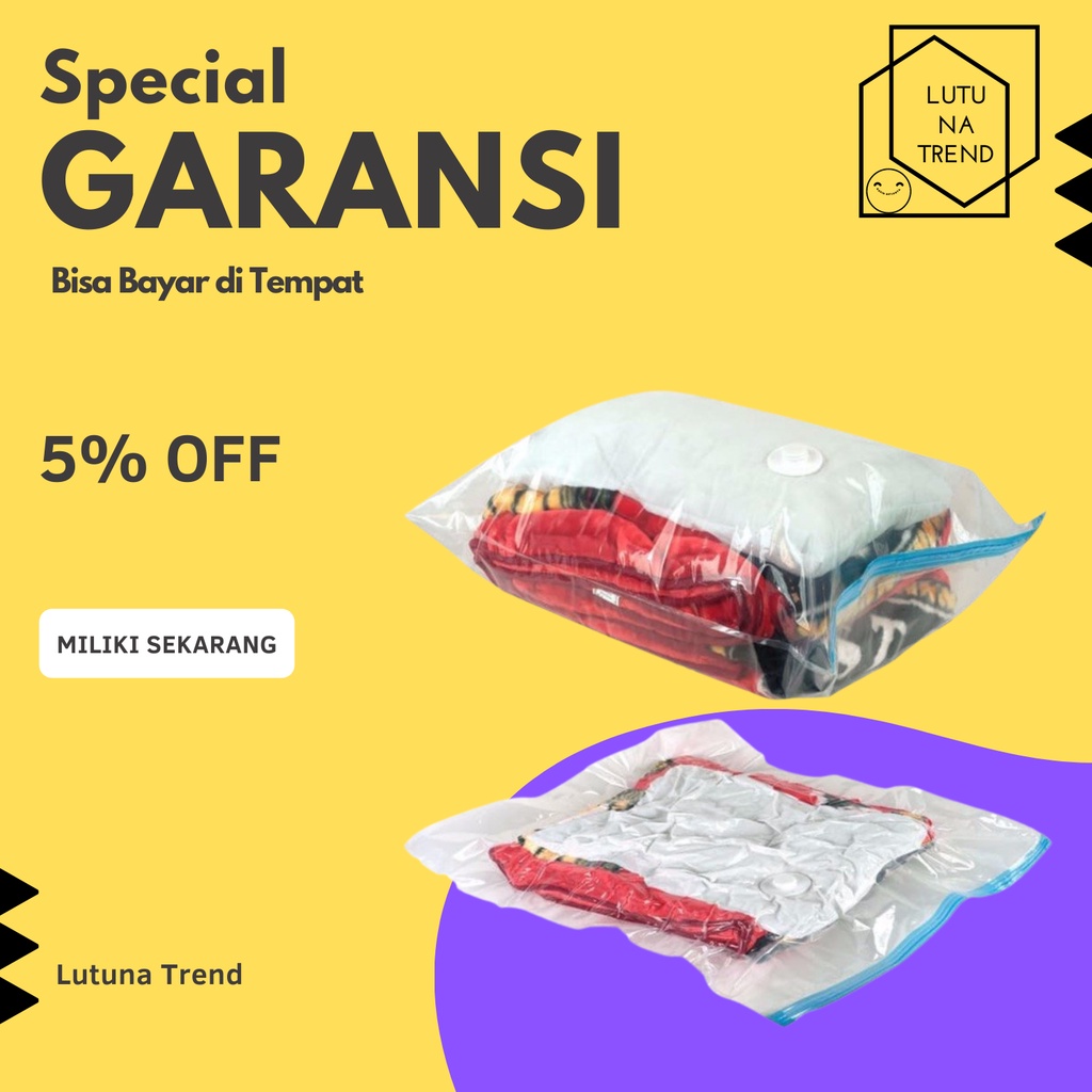 Plastik Vacum Baju Vakum Vacuum Travel Bag Laundry Simpan Pakaian VACUUM BAG PLASTIK VACUM BAJU ISI 