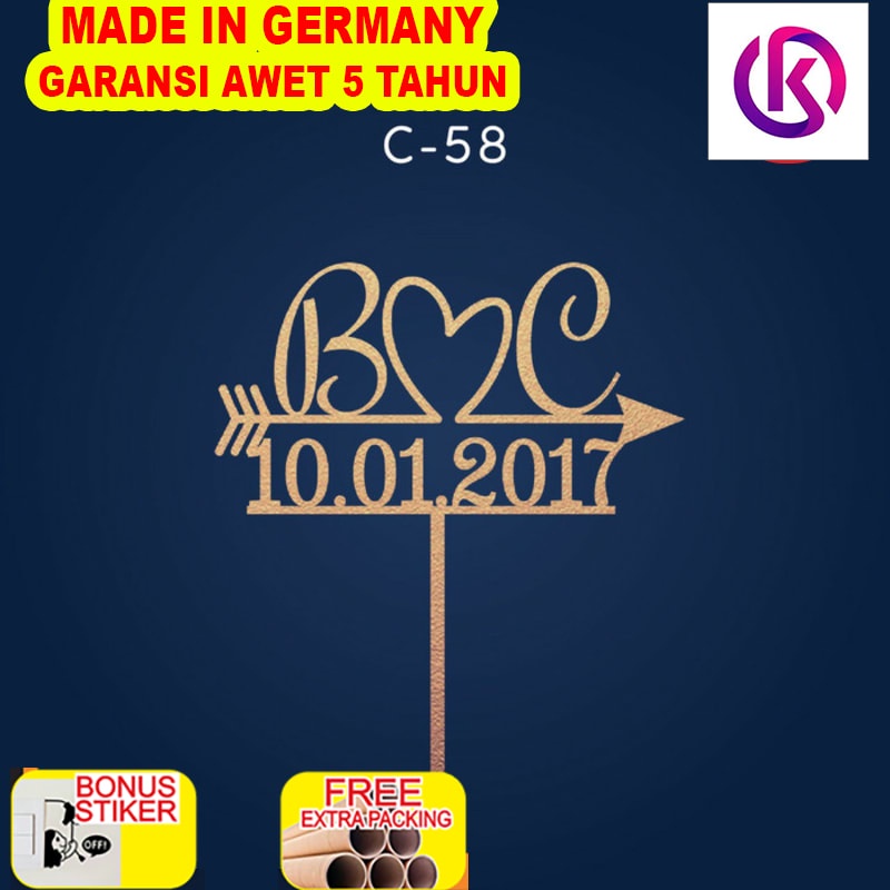 

Murah Topper Kue / Hiasan Kue Anniversary / Wedding Topper / Cake Topper