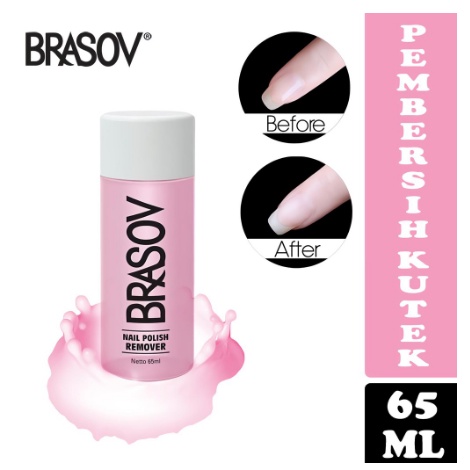 BRASOV Nail Polish Remover 65ml Original BPOM Halal Toko Nisadkc (Aseton Penghapus Kutek cat kuku)