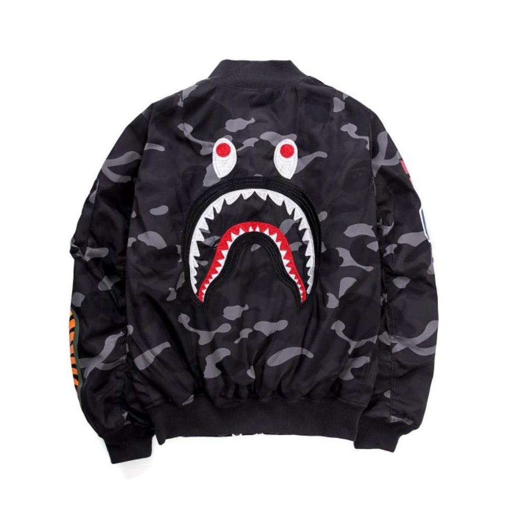 JAKET PRIA BAPE SHARK MIRROR