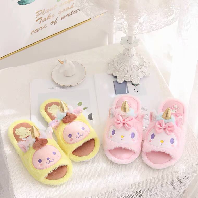 SANDAL RUMAH UNICORN HELLO KITTY MELODY KUROMI CINNAMOROLL PURIN DOG KAMAR SEPATU TIDUR