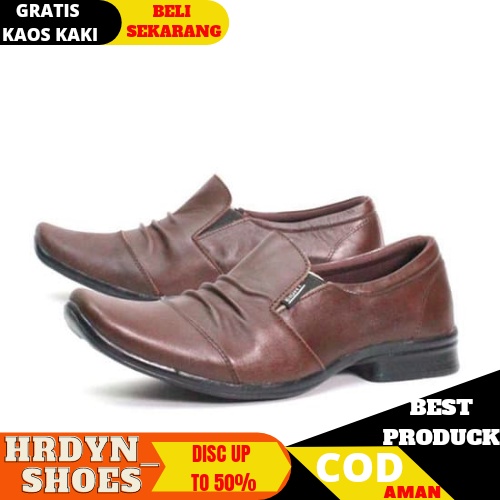 Sepatu Pantofel Pria Pantofel Hitam Pria Sepatu Pantopel Fantofel Kulit Kerja Formal PDH Pria EIGHT 01