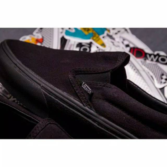 SEPATU43 VANS SLIP ON FULL BLACK HITAM POLOS WHITE PUTIH OLDSKOOL ERA SK8 PREMIUM BNIB ICC IFC DT