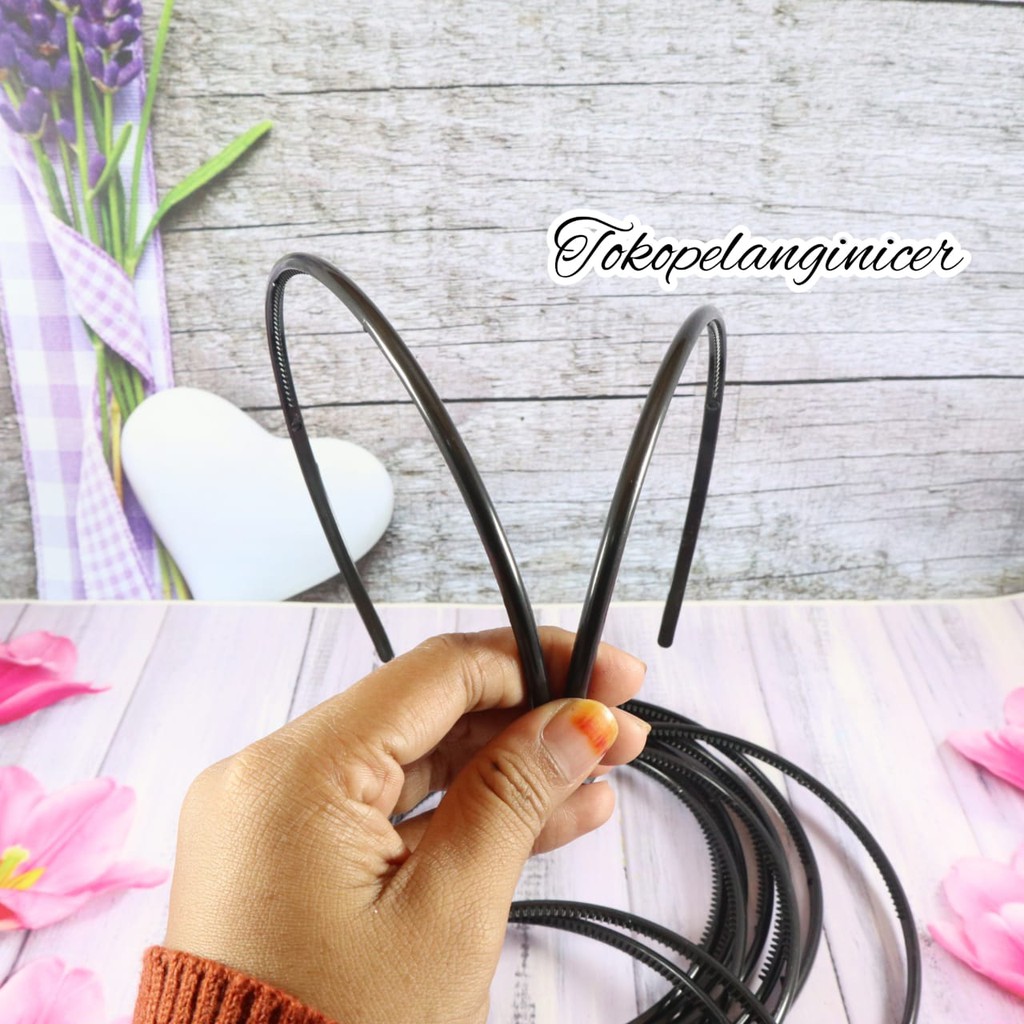 Bando Hitam Polos / Bando Polos Bando Lidi Aksesoris Rambut Wanita Tokopelanginicer