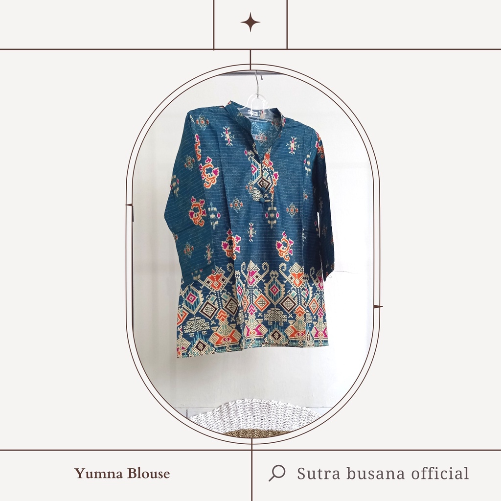 Pusat Bordir Tasikmalaya - Blouse Atasan / Top Batik Wanita Carmelia