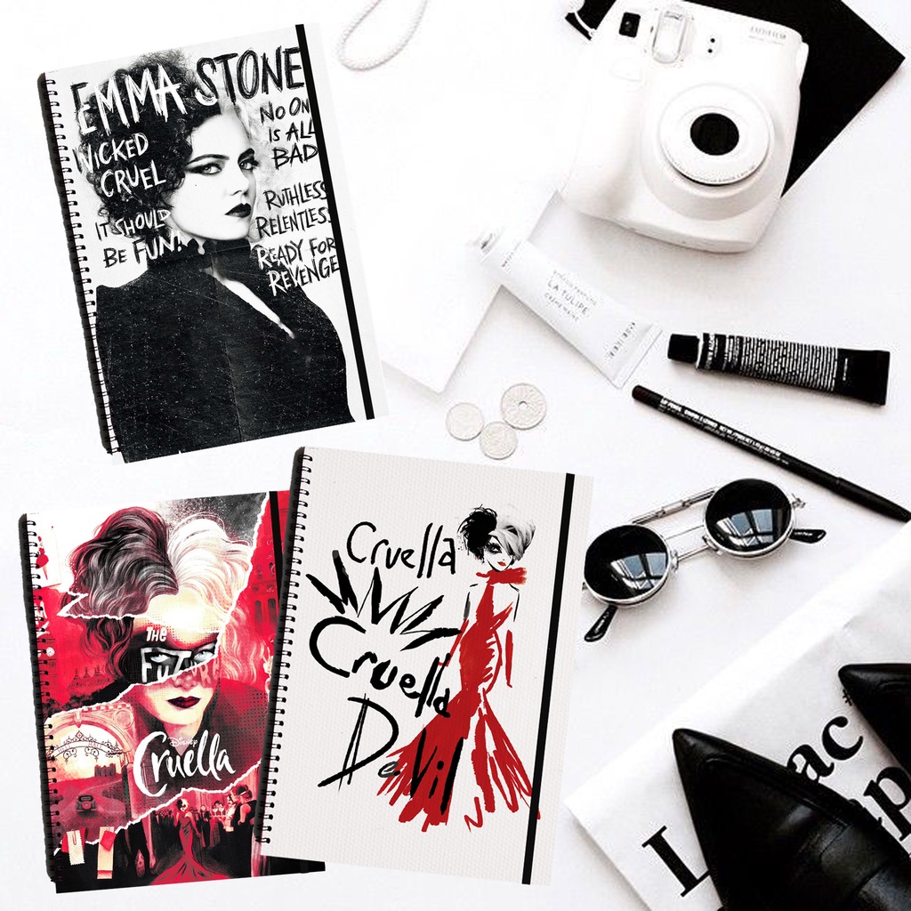 

CRUELLA D*sney Movie Aesthetic Ruled Grid Dotted Notebook Diary Journal Bujo School Buku Tulis