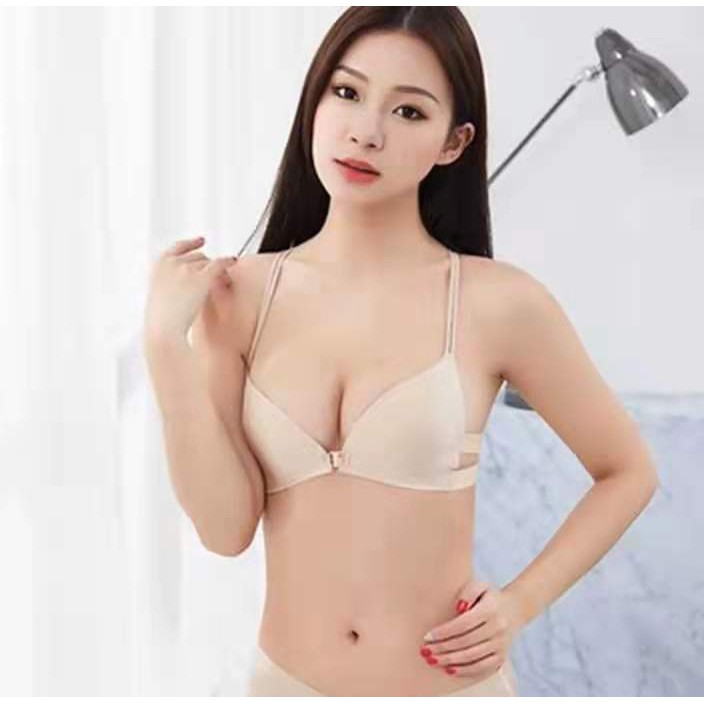 Bra tali Bra Seamless sexy tanpa kawat bra fashion kancing depan